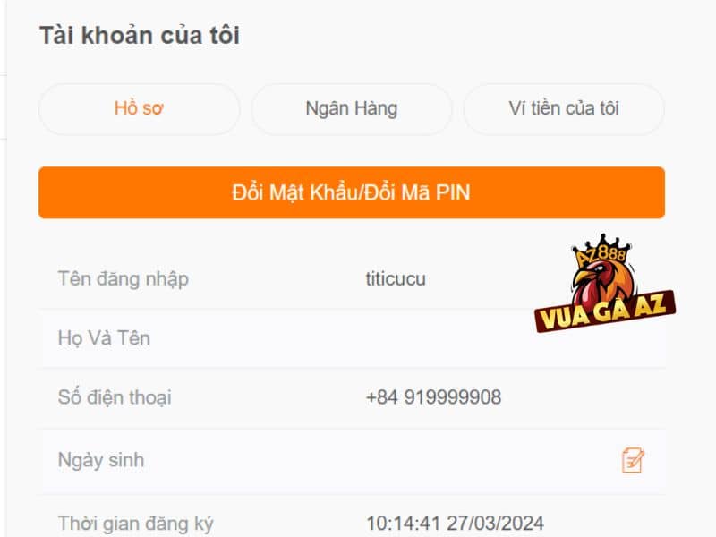 Vua Gà AZ miễn trách nhiệm khi người chơi cập nhật sai thông tin Vua Gà AZ miễn trách nhiệm khi người chơi cập nhật sai thông tin